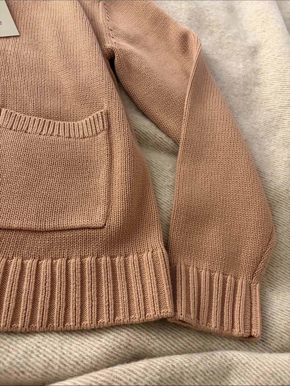 NWT 100% Cotton Joie Tan Hooded Button-Front Cardigan Size Med - Picture 5 of 8